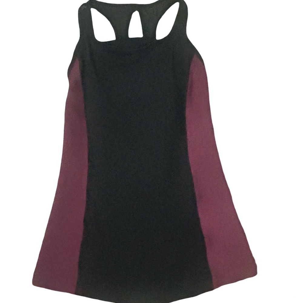 Lucy Burgundy Dark Red Black Mesh Activewear Work Out Racerback Top S